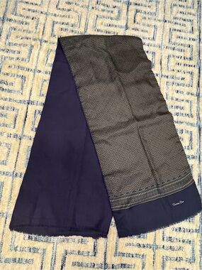 CHRISTIAN DIOR men’s Layered Scarf Geometric Print M.in.italy 53"/11" V.G.C